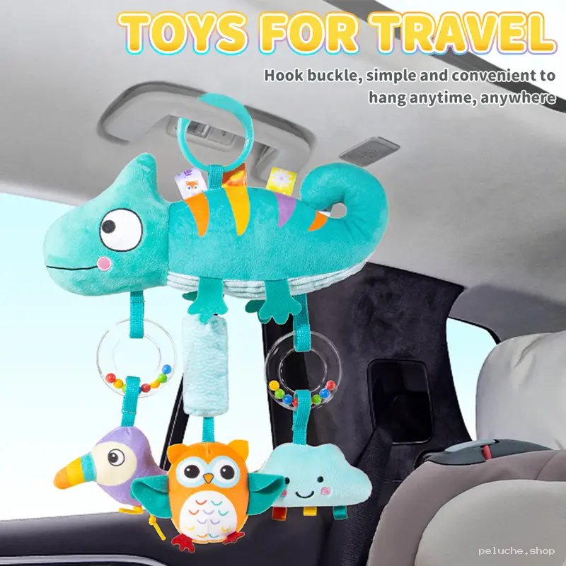 Jouet de voyage suspendu pour bébé - Caméléon interactif