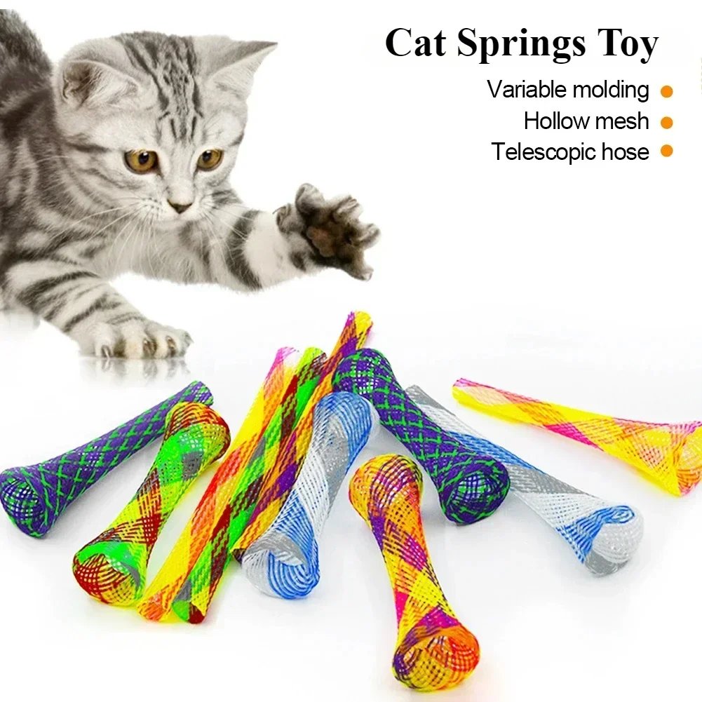 Jouet ressort coloré pour chat - Flexible et interactif