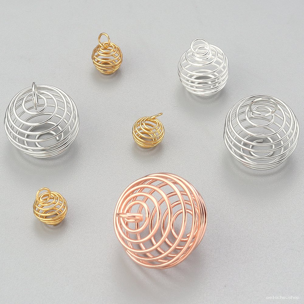 Support Pendentif Spirale Métallique pour Pierres Naturelles