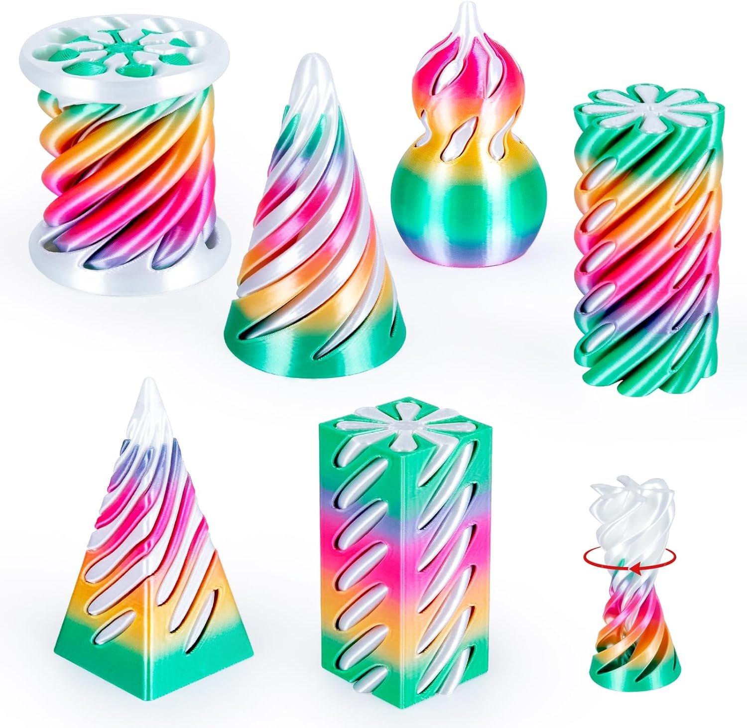 Jouets Toupies 3D Arc-en-ciel Design Spirale – Effet Optique