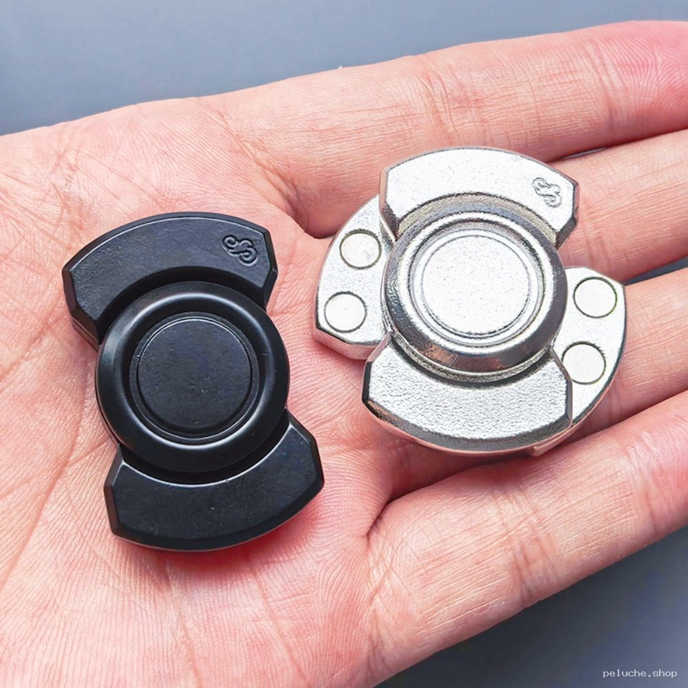 Fidget Spinner Anti-Stress Métal - Noir & Argent | Jouet EDC