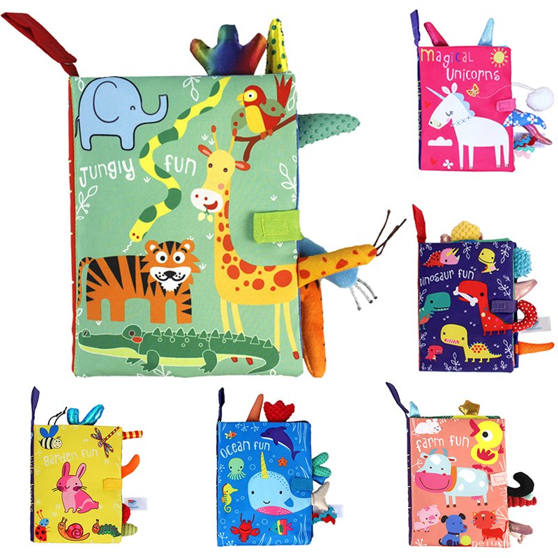 Livres en tissu doux pour bébé - Éveil sensoriel & jeux
