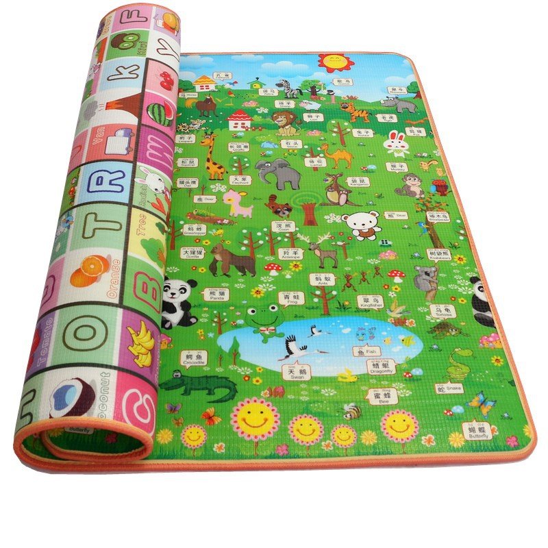 Tapis de jeu éducatif enfant | Alphabet, animaux, bilingue