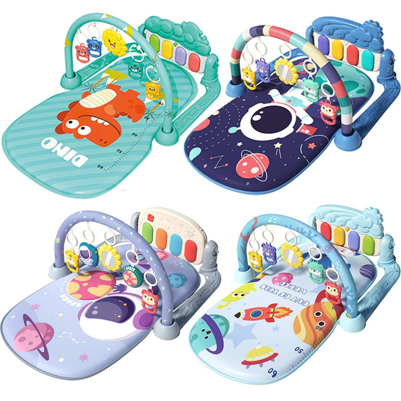 Tapis d'Éveil Musical Bébé avec Piano & Jouets Suspendus