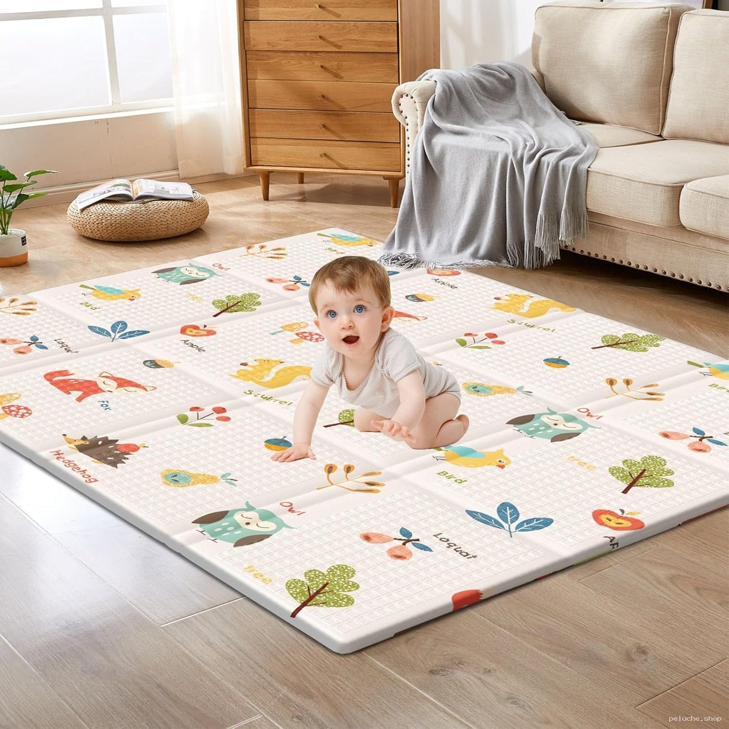 Tapis d'éveil bébé doux et éducatif | Animaux & Nature