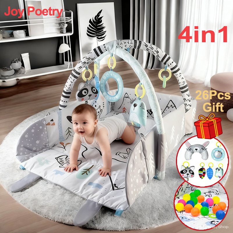 Tapis d'éveil bébé 4-en-1 Joy Poetry | Aire de jeu sensorielle