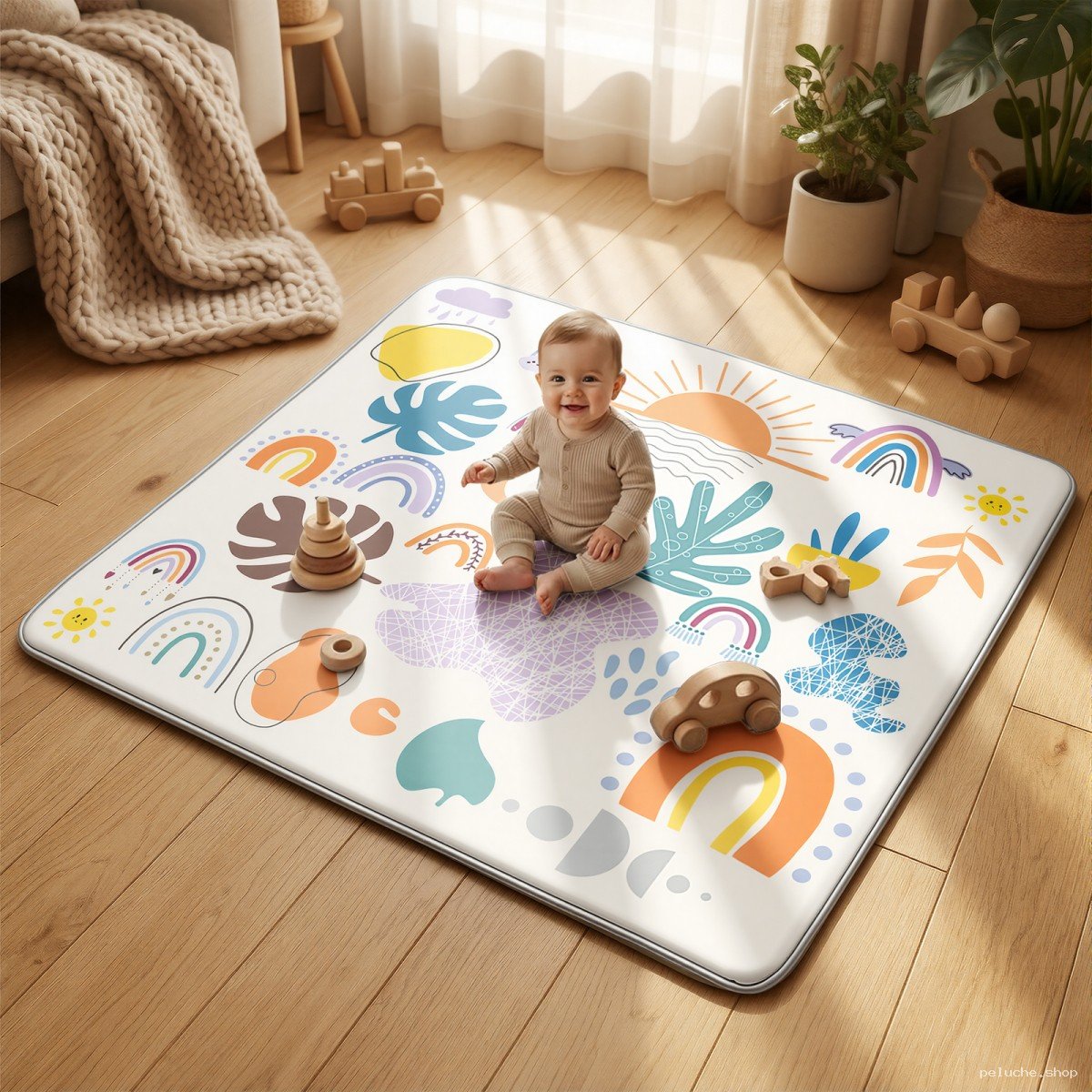 Tapis d'éveil Bébé Doux & Coloré - Aire de Jeu Sécurisée