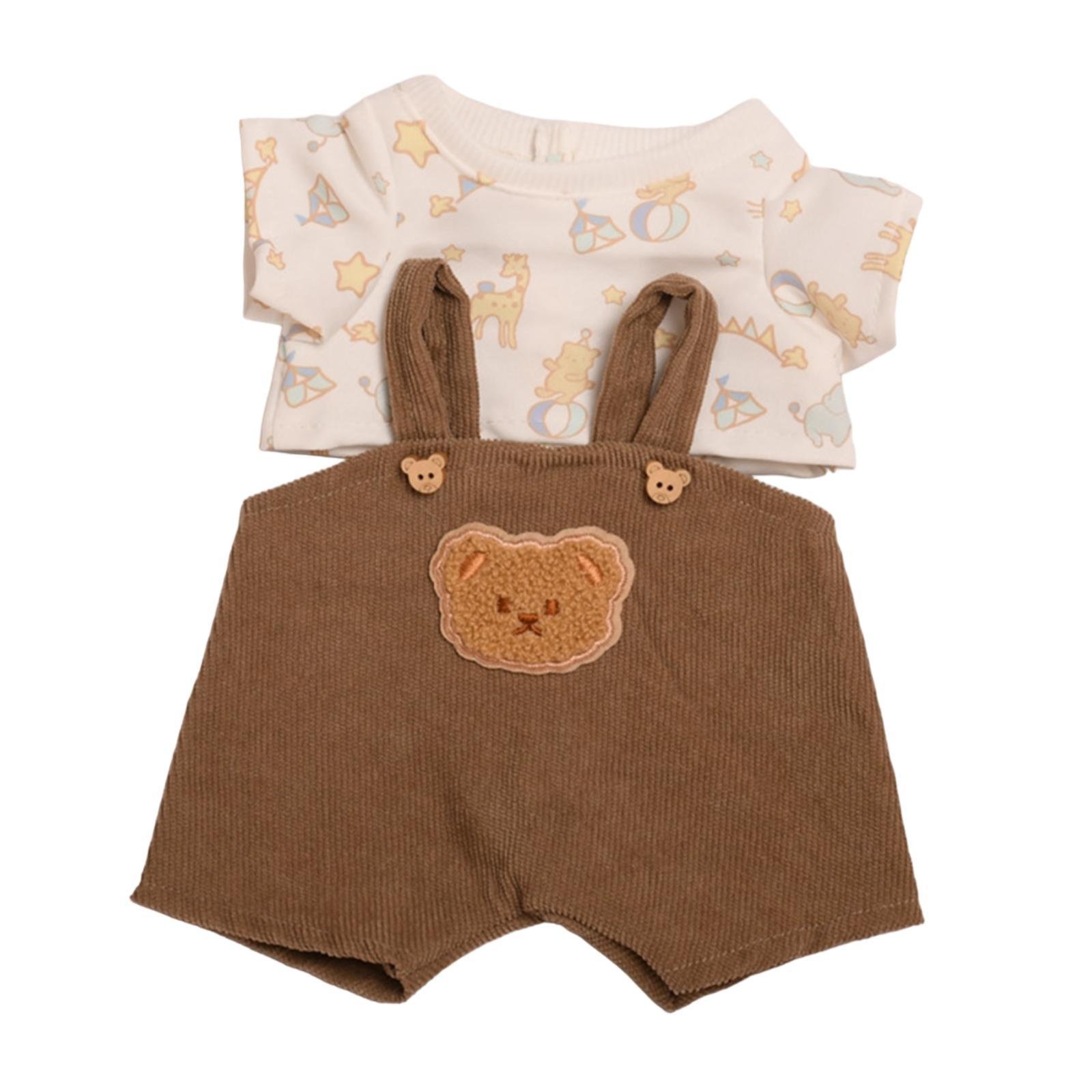 Adorable Ensemble Salopette Bébé Côtelée & T-shirt Imprimé Ours