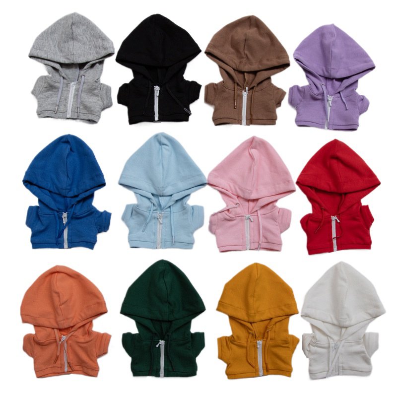 Mini sweats à capuche colorés pour poupées et peluches
