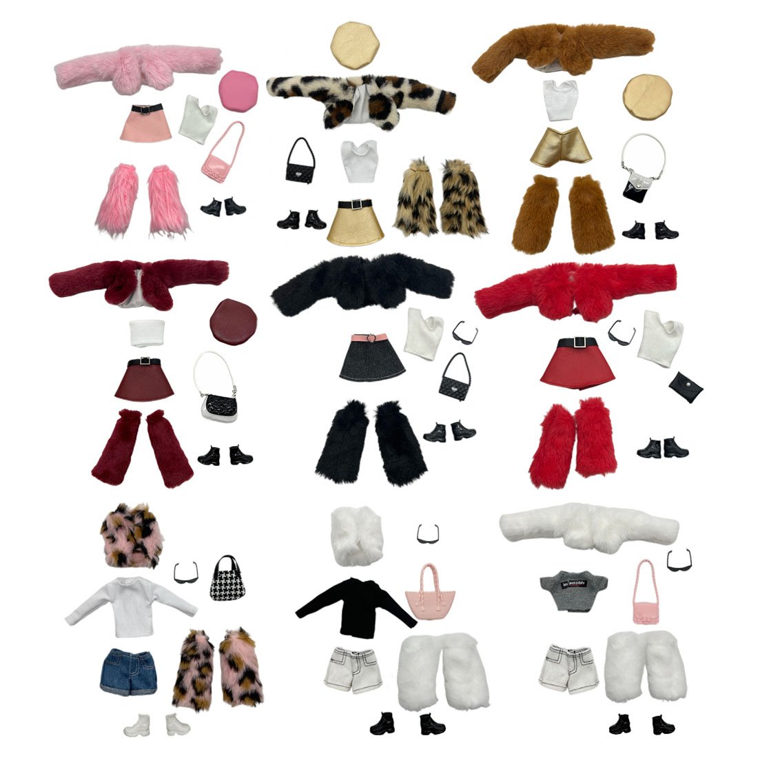 Tenues Luxe Poupée: Blousons Fausse Fourrure & Accessoires