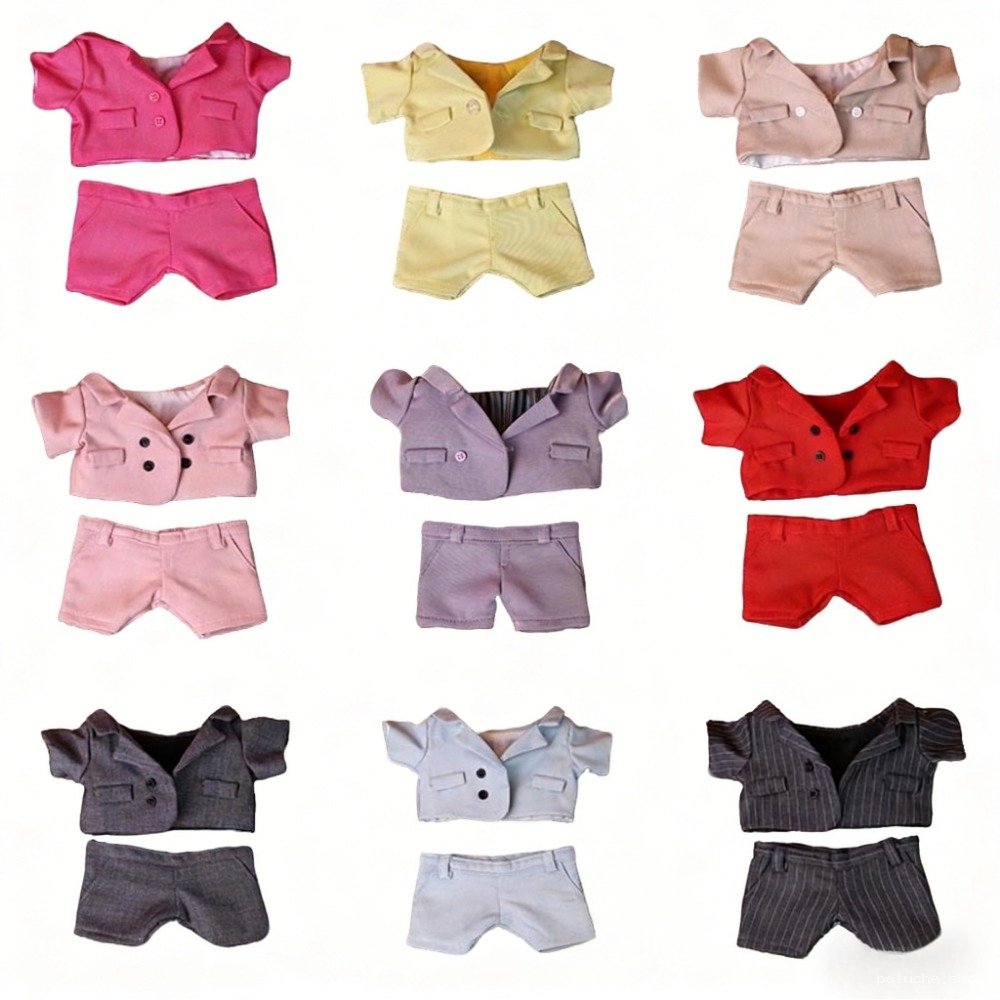 Tenues complètes de poupée - Vestes et shorts colorés