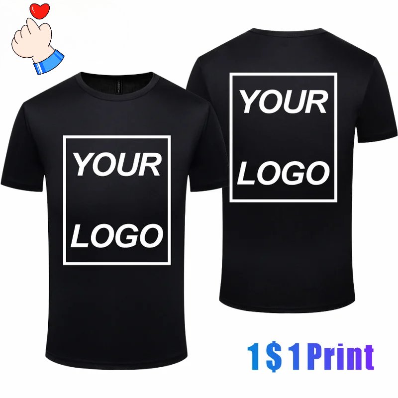 T-shirt Personnalisé Noir - Impression de Logo Pas Cher