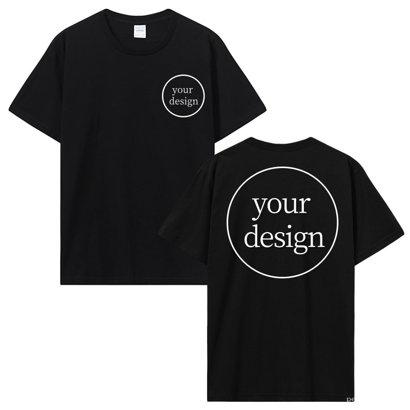 T-shirt Noir Personnalisable Devant et Dos - Créez Votre Style