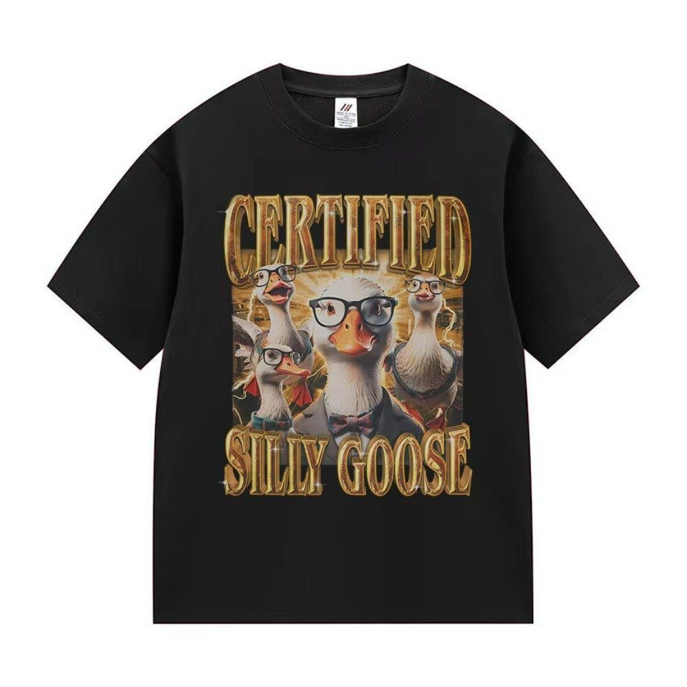 T-shirt Certifié Silly Goose | Design Humoristique Oies à Lunettes
