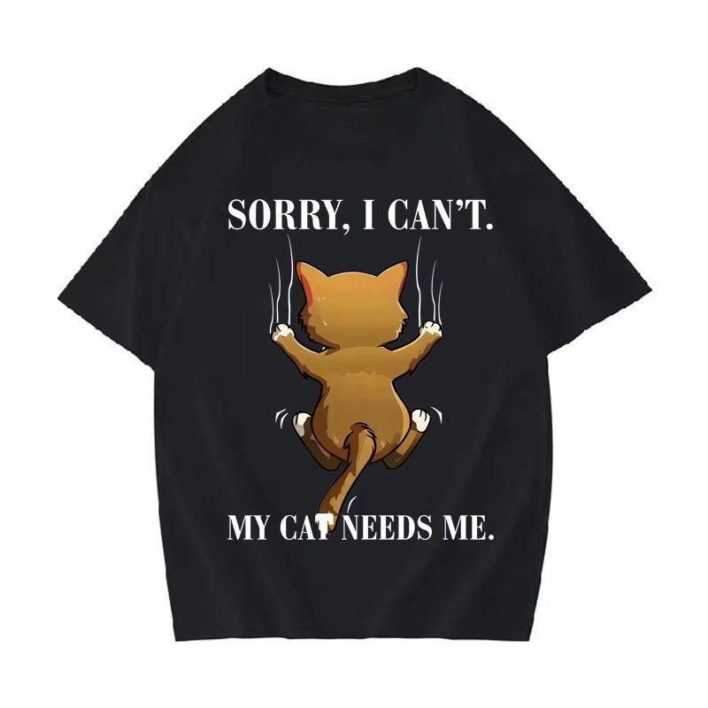 T-shirt Chat "Sorry, I Can't" - Humour Félin