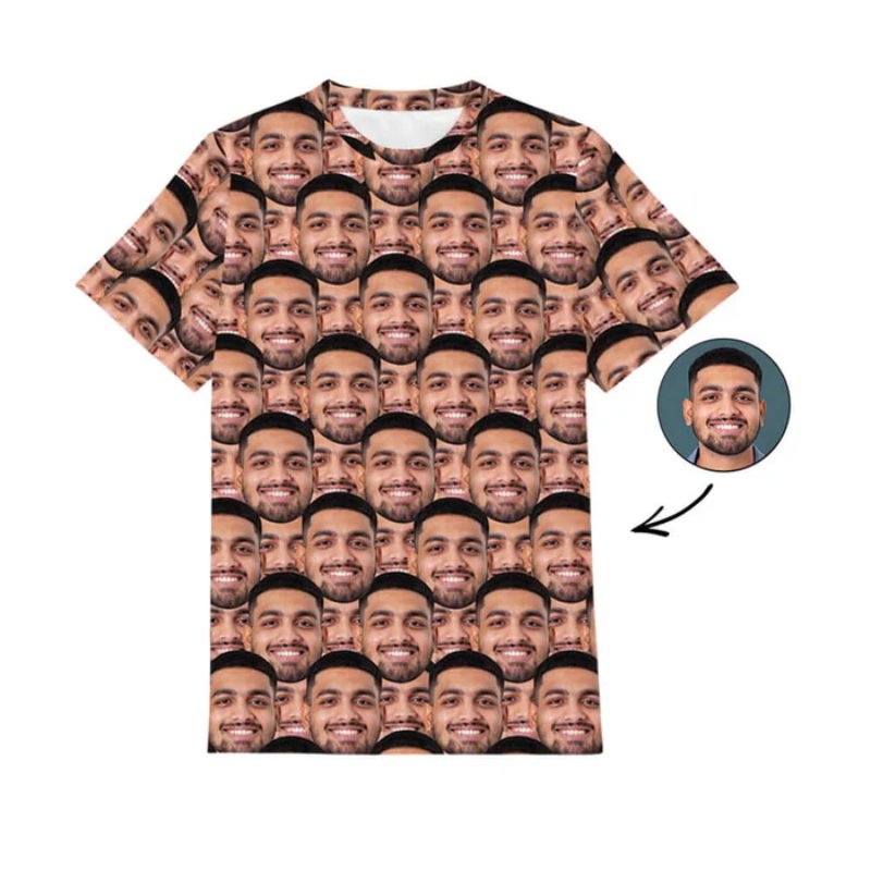 T-shirt Personnalisé avec Votre Visage Répété - Cadeau Unique