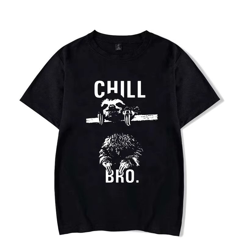 T-shirt Paresseux Chill Bro Noir - Humour Décontracté