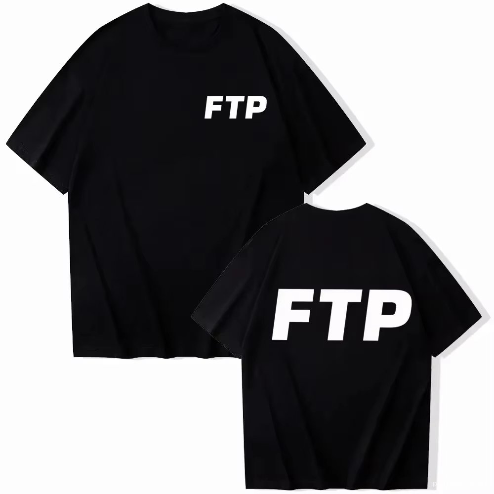 T-shirt FTP Noir Classique - Logo Blanc, Style Streetwear Unisexe