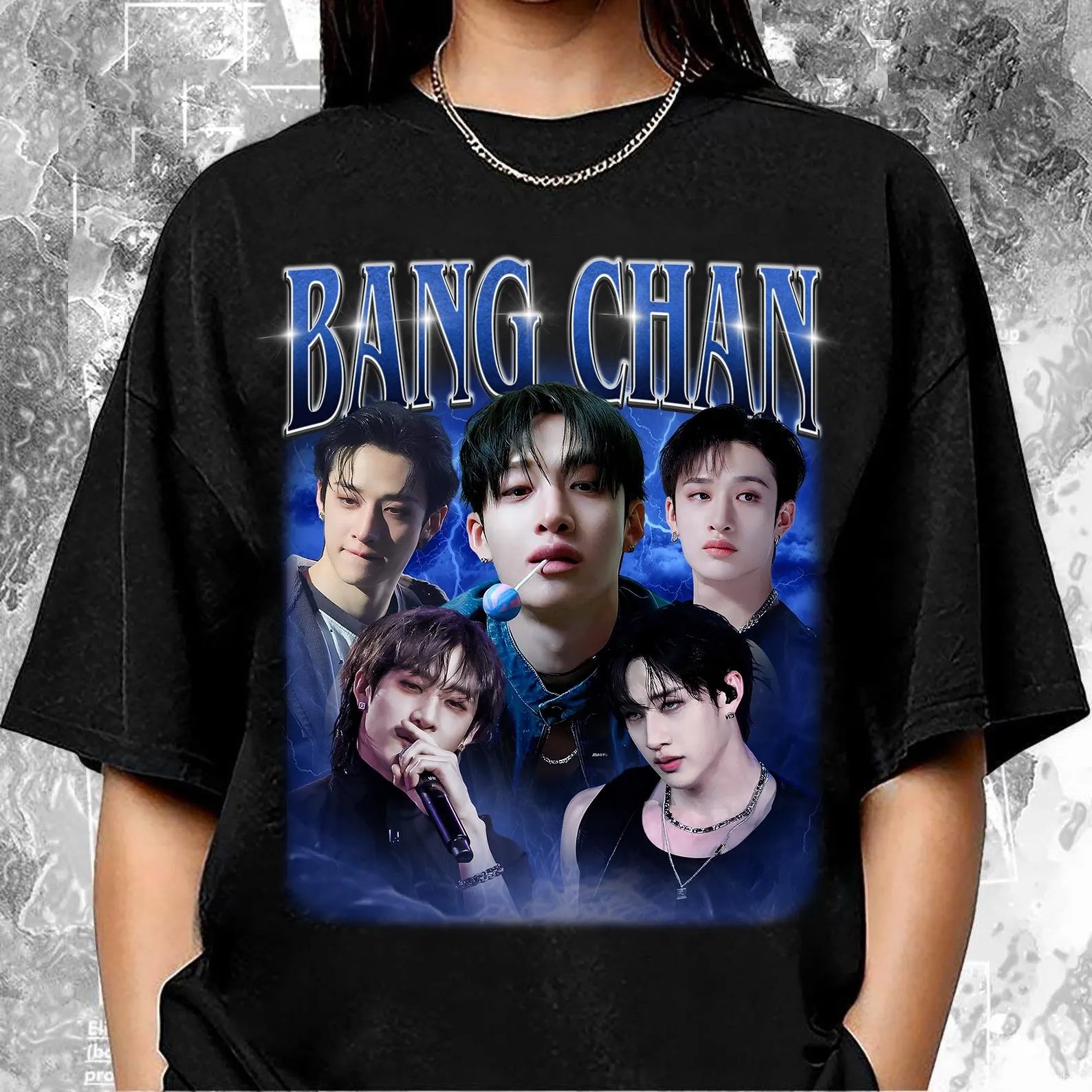 T-shirt K-Pop Bang Chan Stray Kids | Style Vintage Rétro