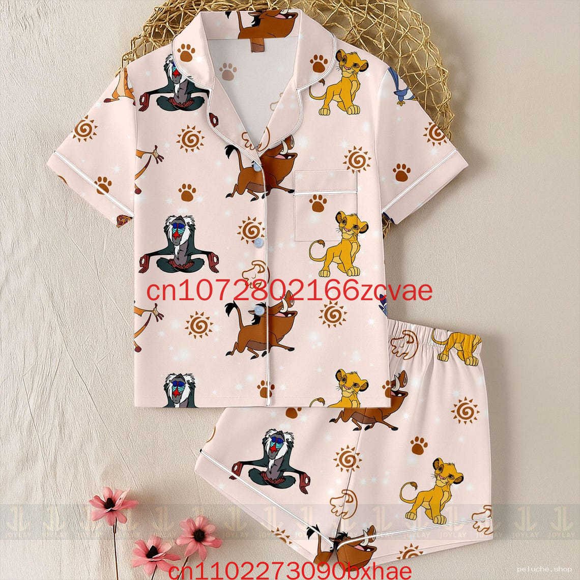 Pyjama Le Roi Lion Enfant - Confort et Style Rose Doux