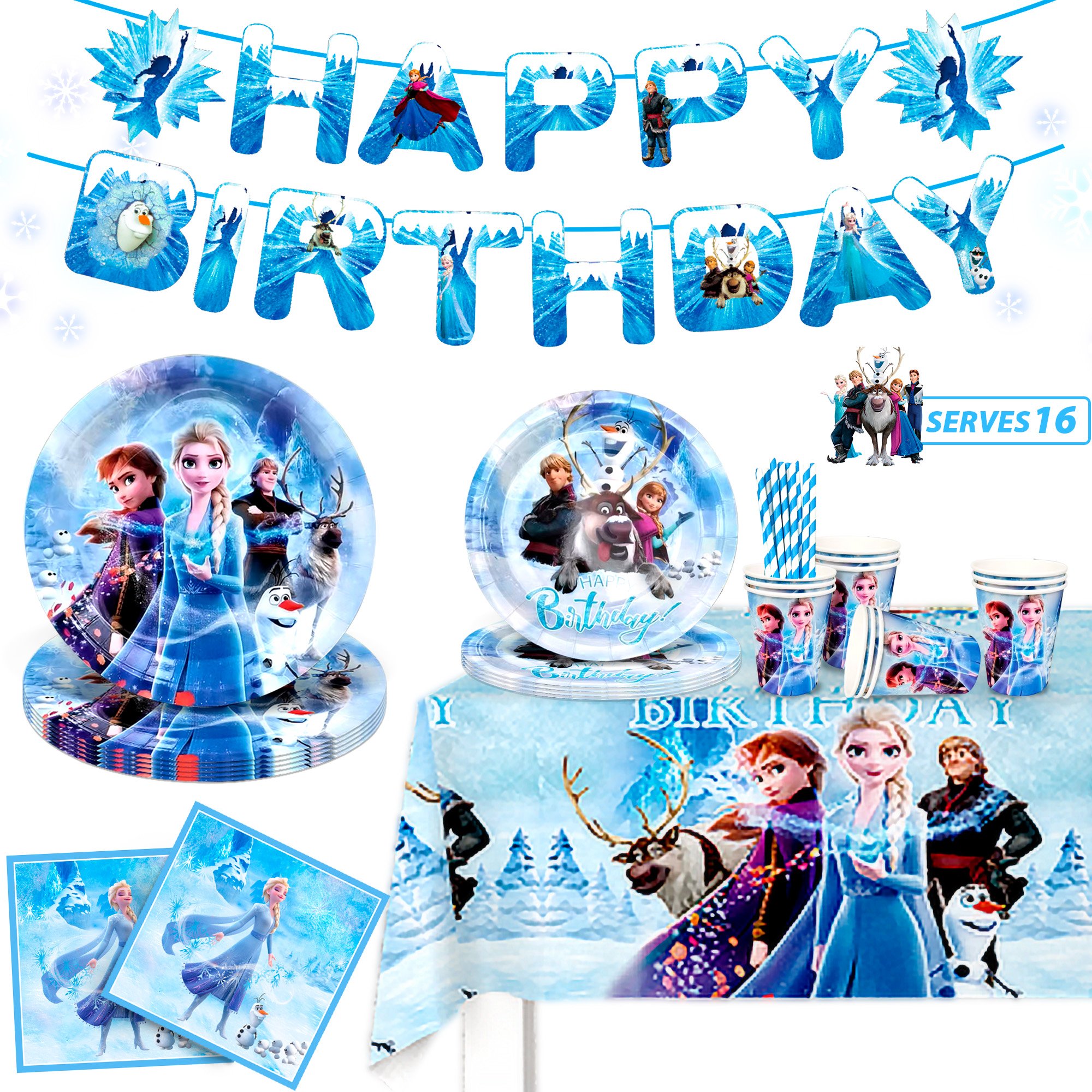 Kit Anniversaire La Reine des Neiges - Déco Fête Elsa Anna