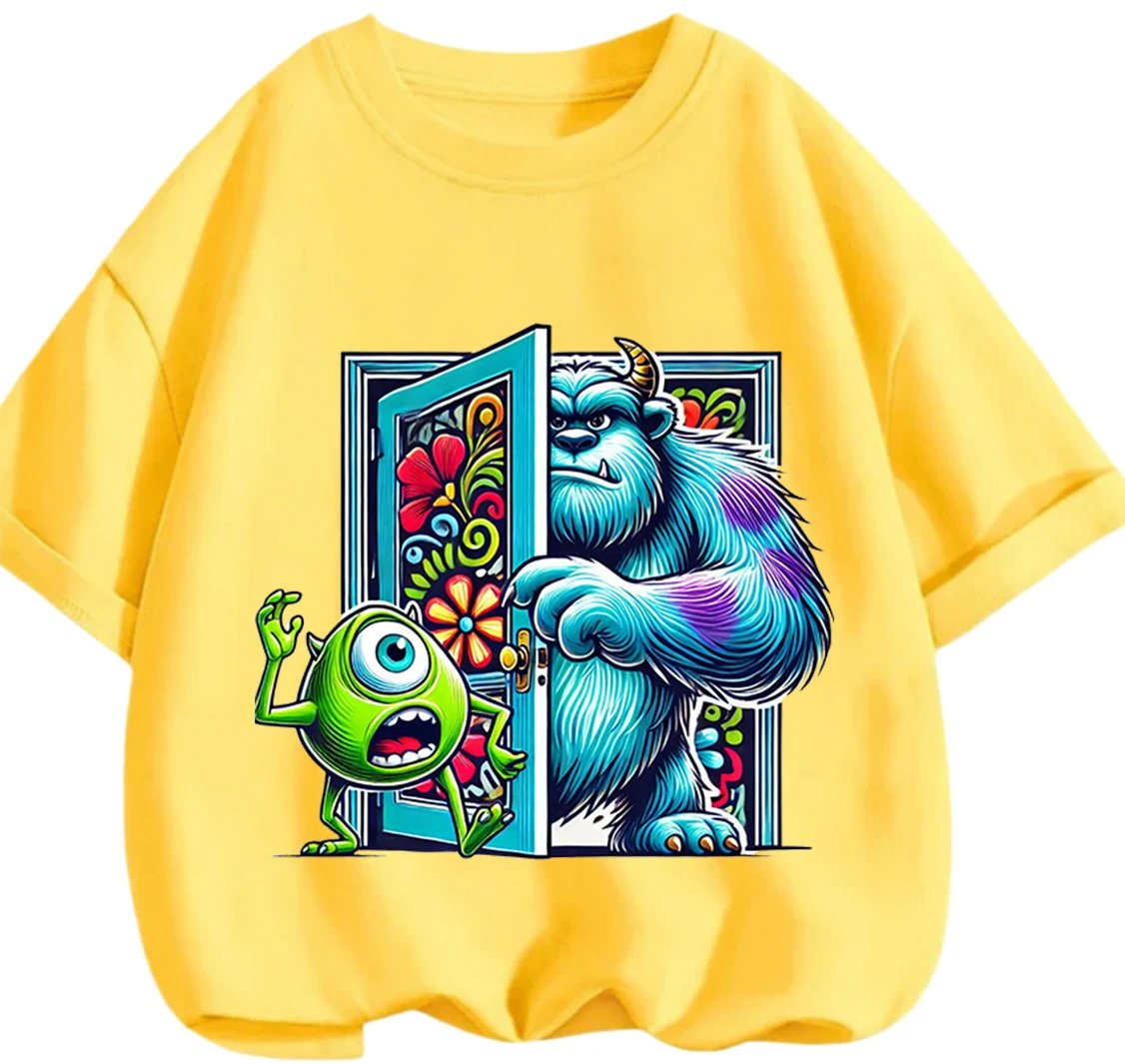 T-shirt Enfant Monstres et Cie : Mike & Sulley Jaune