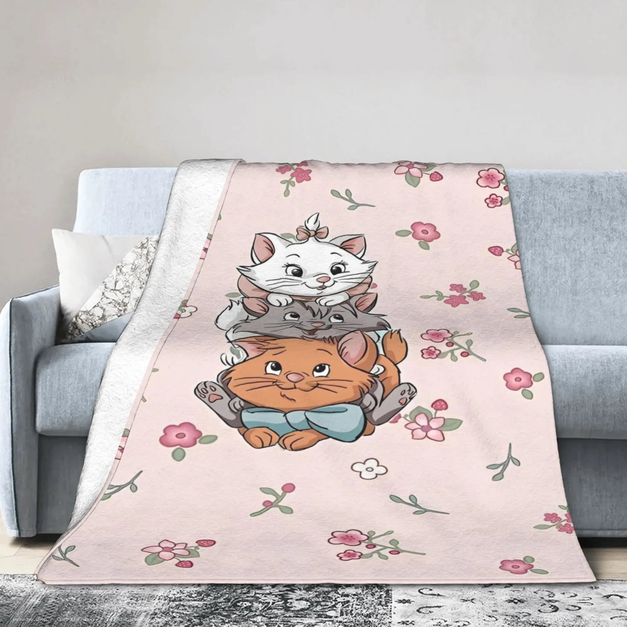 Couverture Polaire Aristochats Marie Disney - Douce et Fleurie