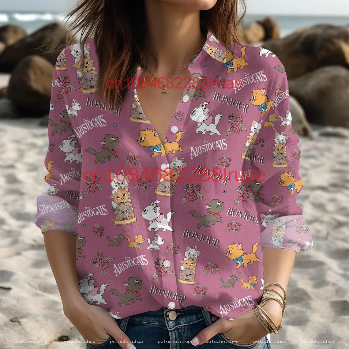 Chemise Femme Aristochats Disney Rose | Blouse Chats Mignons