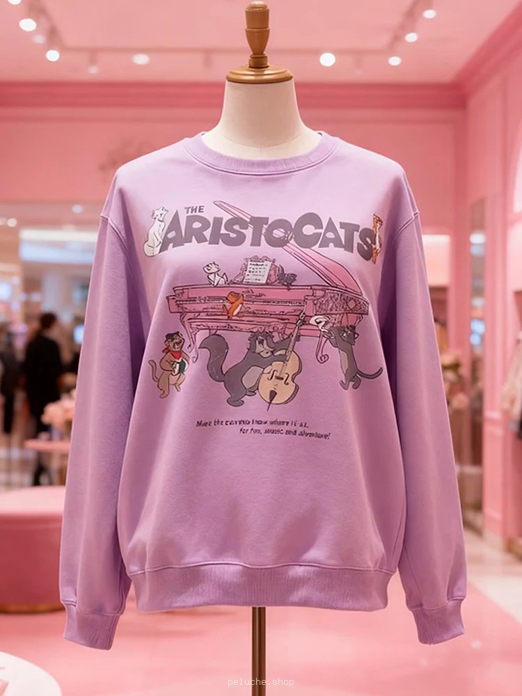 Sweatshirt Les Aristochats Disney Violet – Mode Décontractée