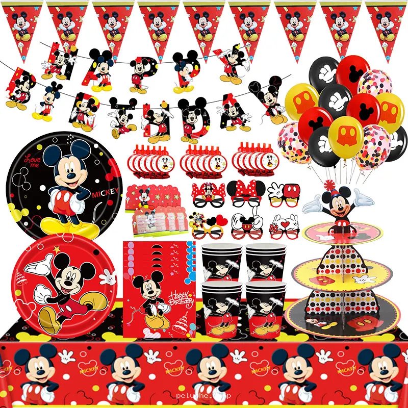 Kit Déco Anniversaire Mickey Mouse – Vaisselle & Ballons