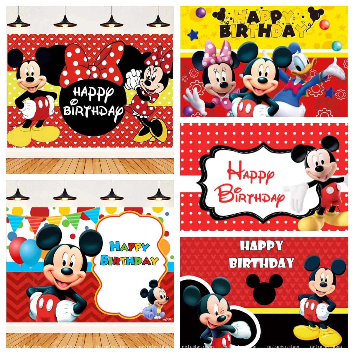 Décorations Anniversaire Mickey Minnie Toile de Fond Fête