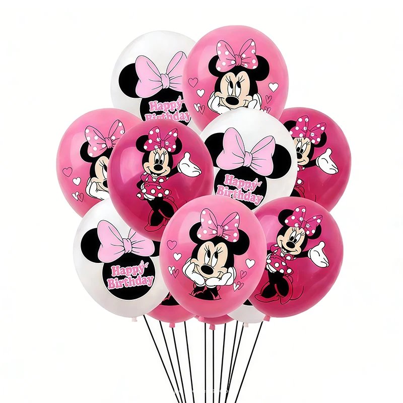 Ballons Anniversaire Minnie Mouse - Décoration Fête Rose