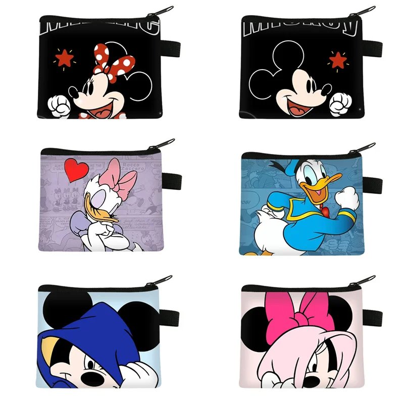Petites pochettes Disney zippées Mickey Minnie Donald Daisy