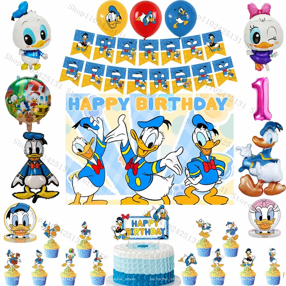 Kit Anniversaire Donald Duck: Ballons, Banderole & Décorations