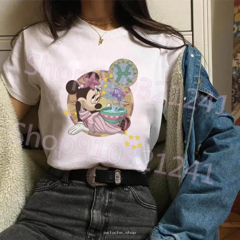 T-shirt Minnie Mouse Signe Astrologique Poissons Disney