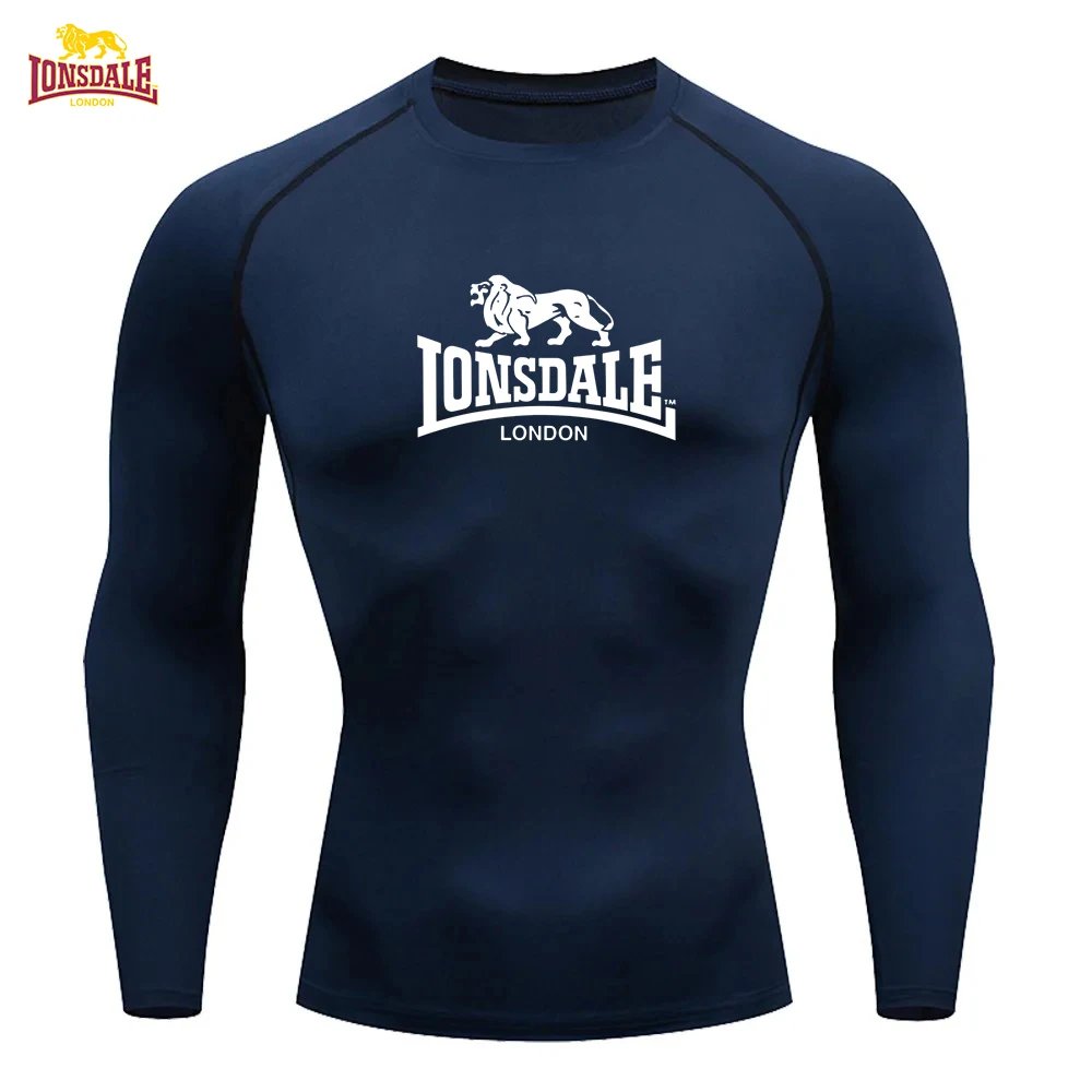 T-shirt Compression Lonsdale Homme Bleu Marine Sport