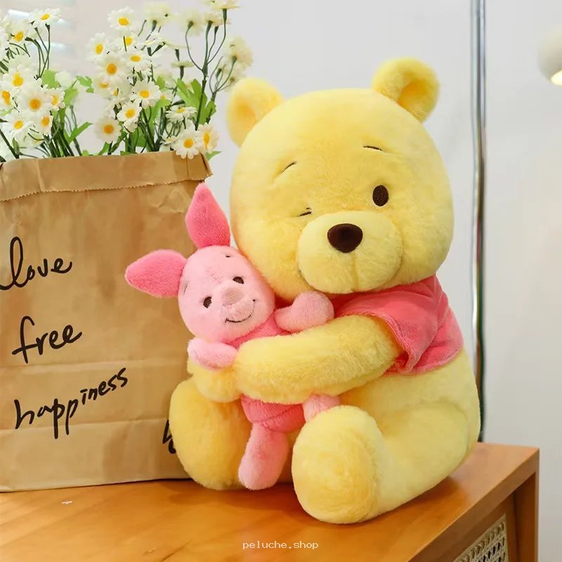 Peluche Winnie l'Ourson et Porcinet - Câlin Doux et Réconfortant