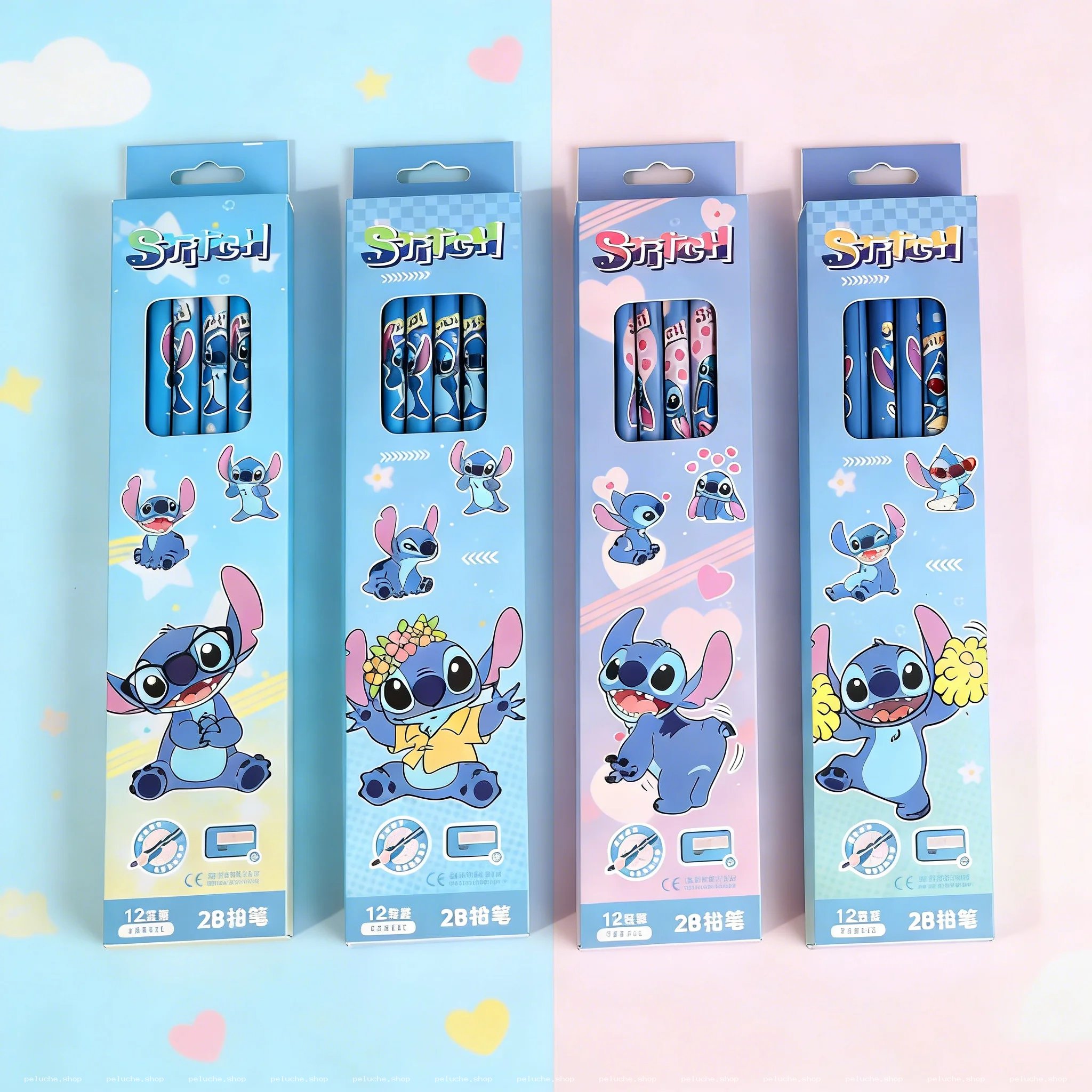 Crayons Stitch Disney - Sets de 12 Crayons 2B Adorables