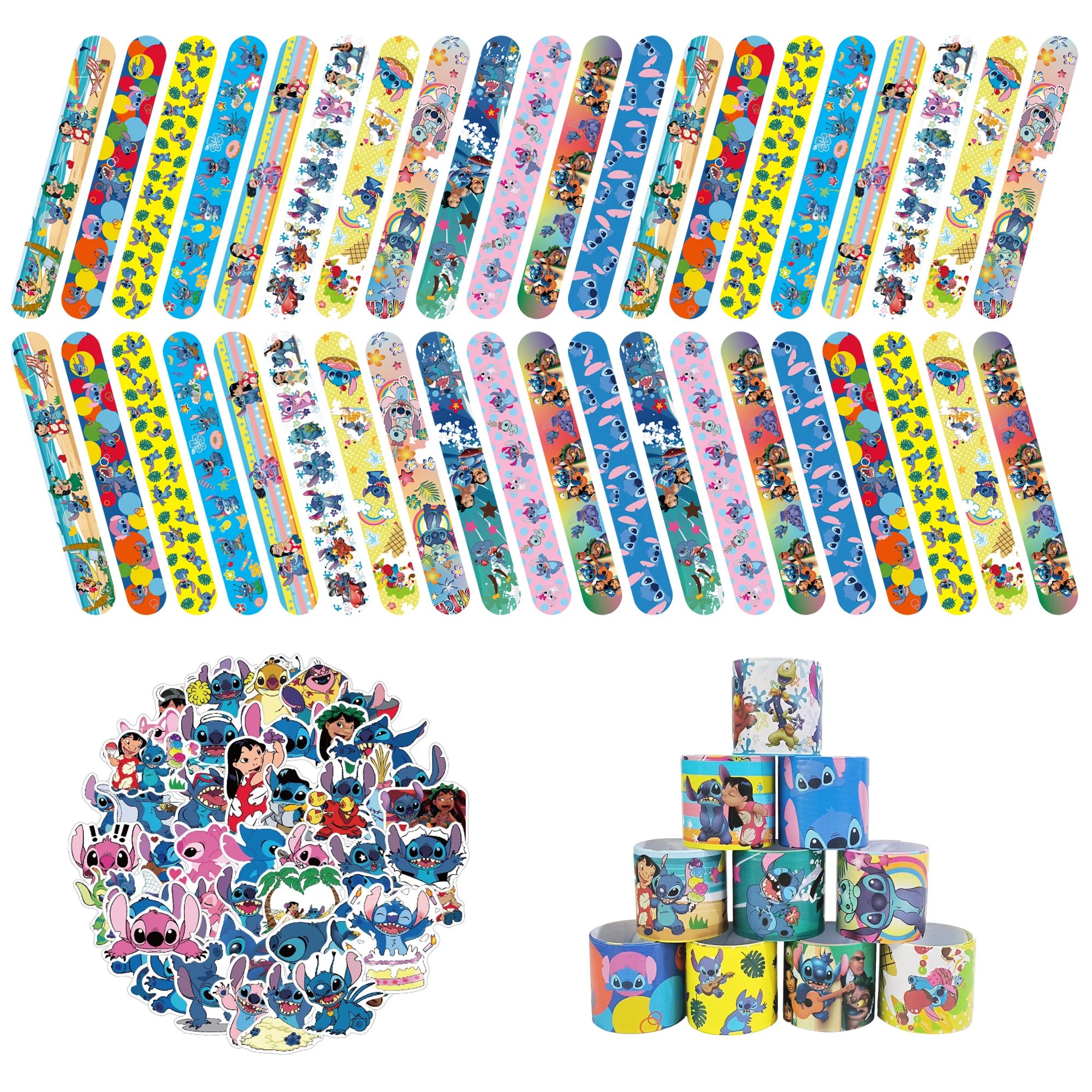 Pack Cadeaux Stitch : Bracelets Claquants, Autocollants & Rubans