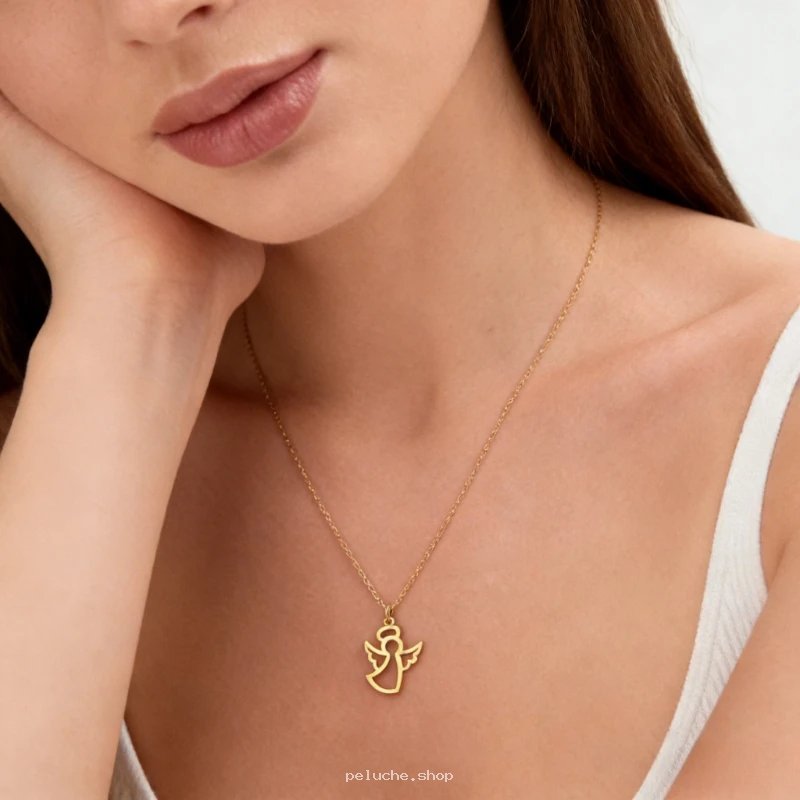Collier Pendentif Ange Doré pour Femme - Élégance et Protection