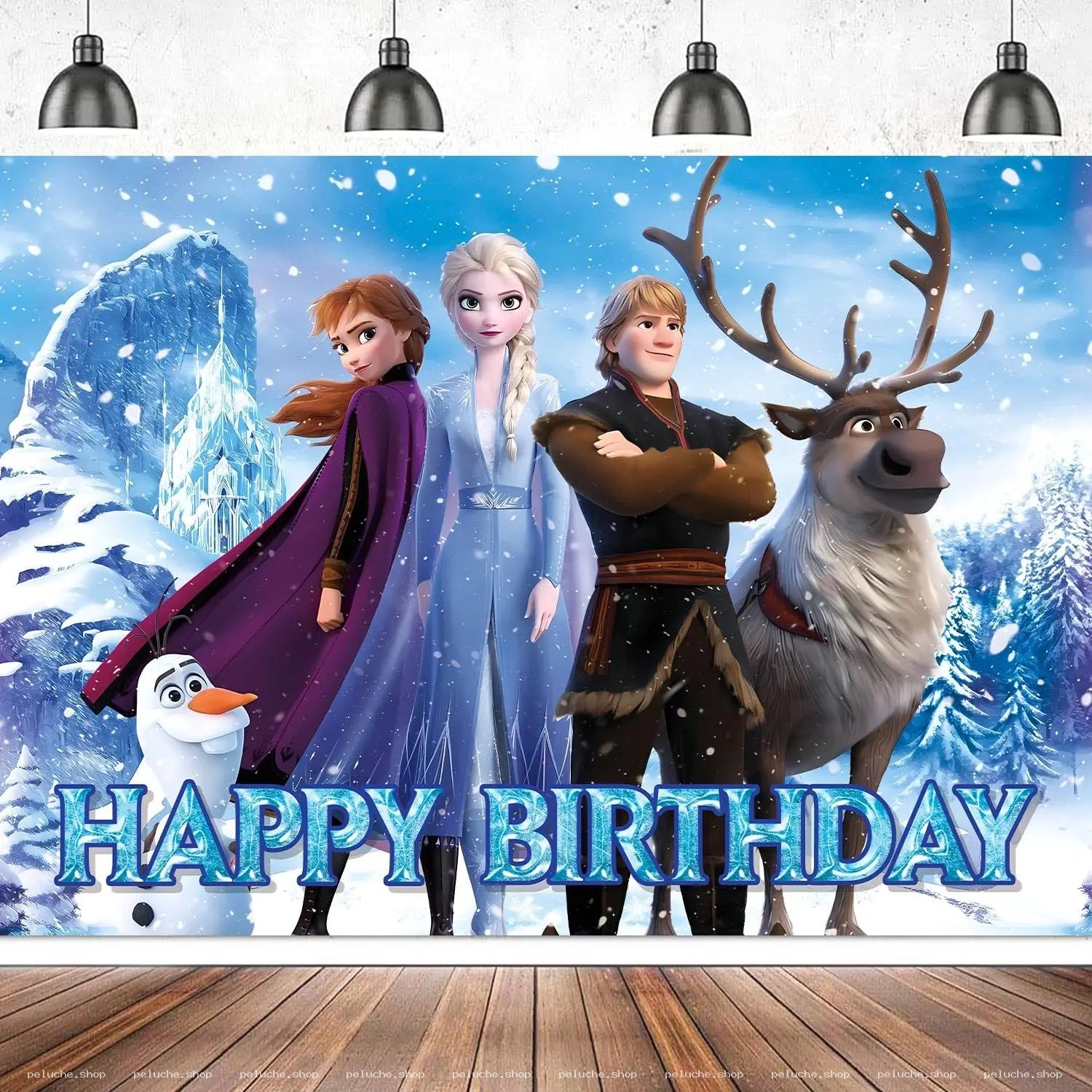 Toile de Fond Anniversaire La Reine des Neiges Disney