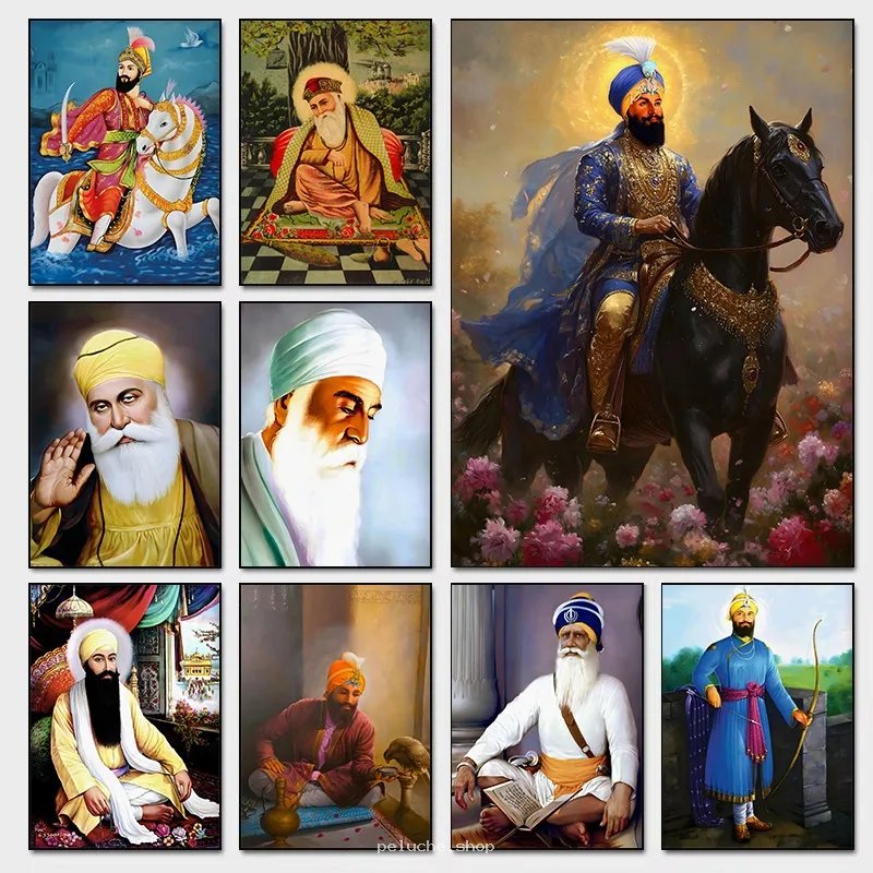 Portraits des Gurus Sikhs | Art spirituel et religieux