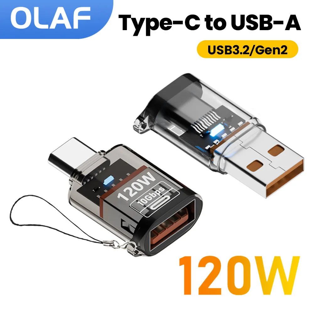 Adaptateur OLAF USB-C vers USB-A 120W | USB 3.2 Gen2 10Gbps