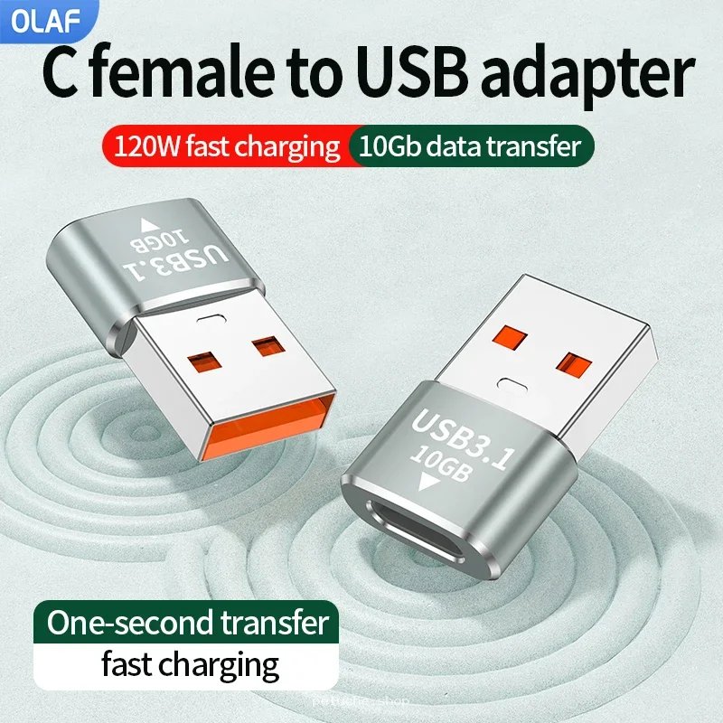 Adaptateur OLAF USB C vers USB 3.1 - Charge Rapide 120W, 10Gbps
