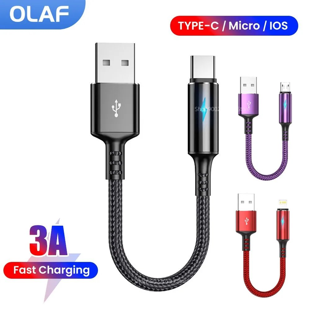 OLAF Câble USB 3A Charge Rapide Type-C/Micro/iPhone