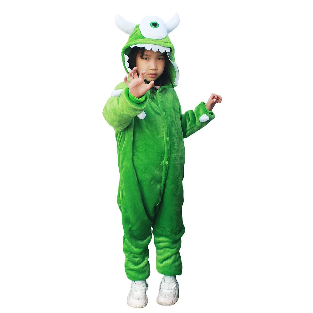 Grenouillère Monstre Vert pour Enfant - Kigurumi Doux et Amusant