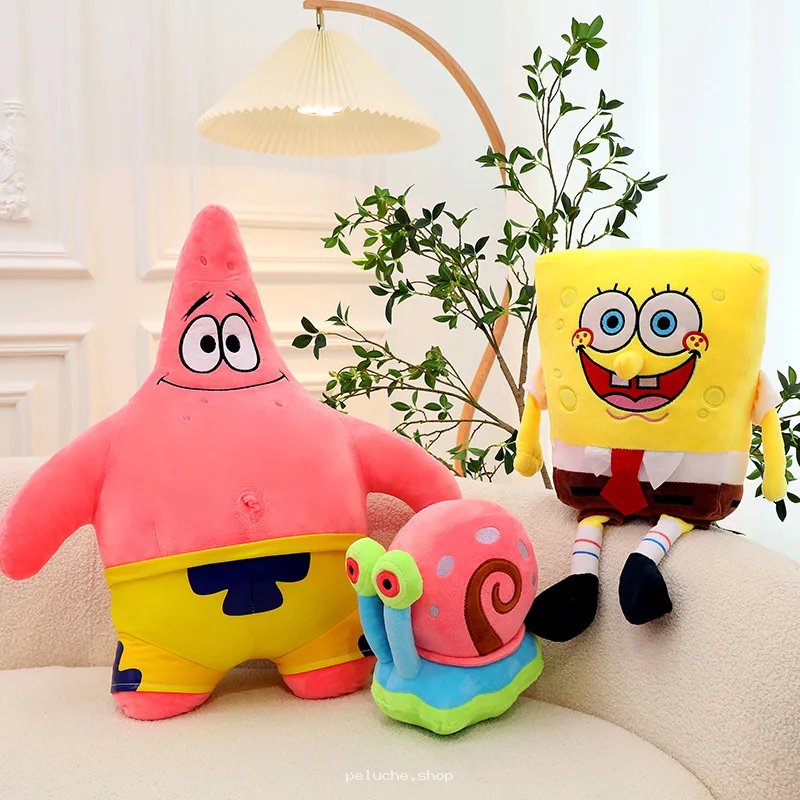 Peluches Bob l'éponge: Patrick, Bob et Gary - Collection Douceur