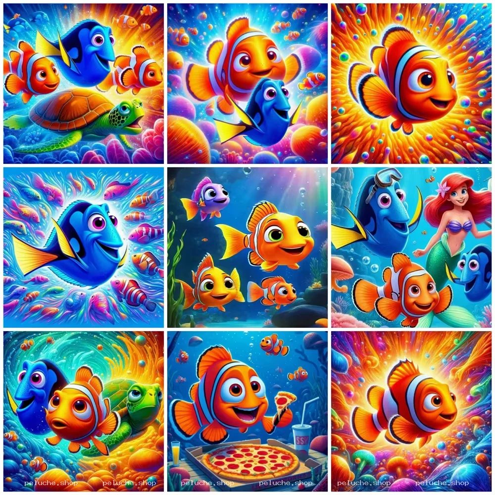 Affiches Enfant Nemo Dory Océan Coloré Décoration Murale