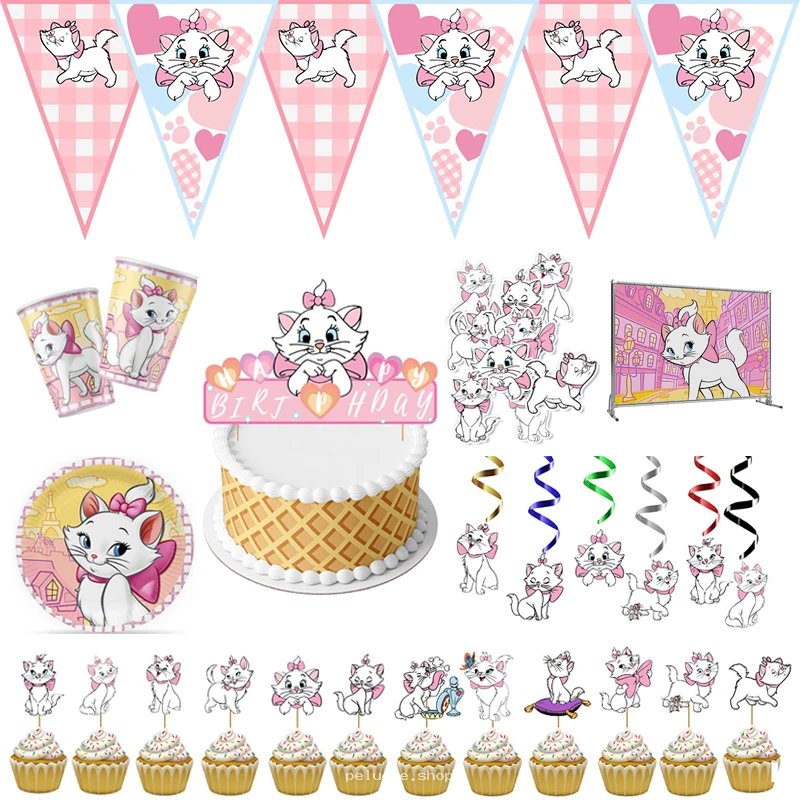 Kit Anniversaire Marie Aristochats - Déco Fête Enfant Rose