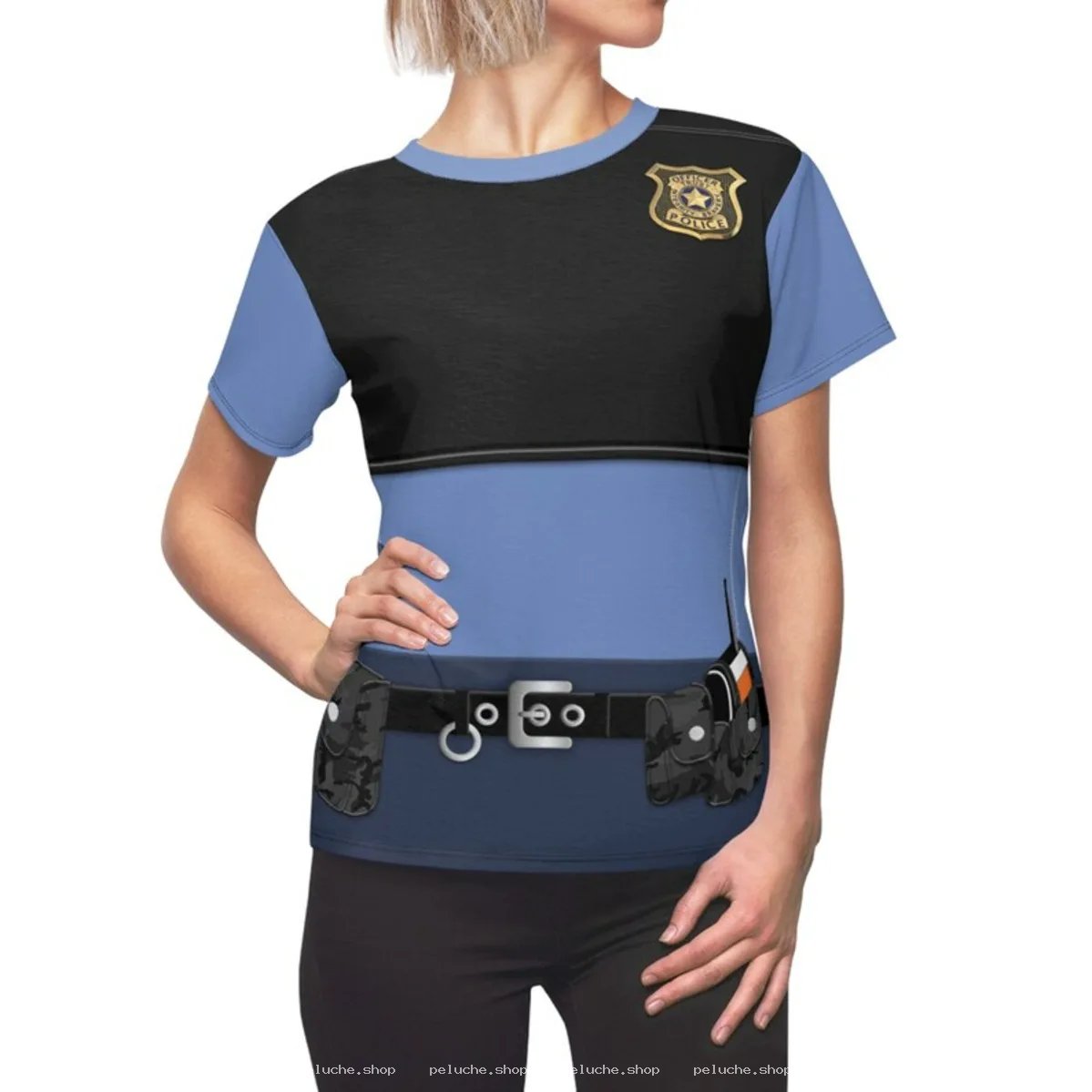 T-shirt Déguisement Police Femme - Style Uniforme Amusant